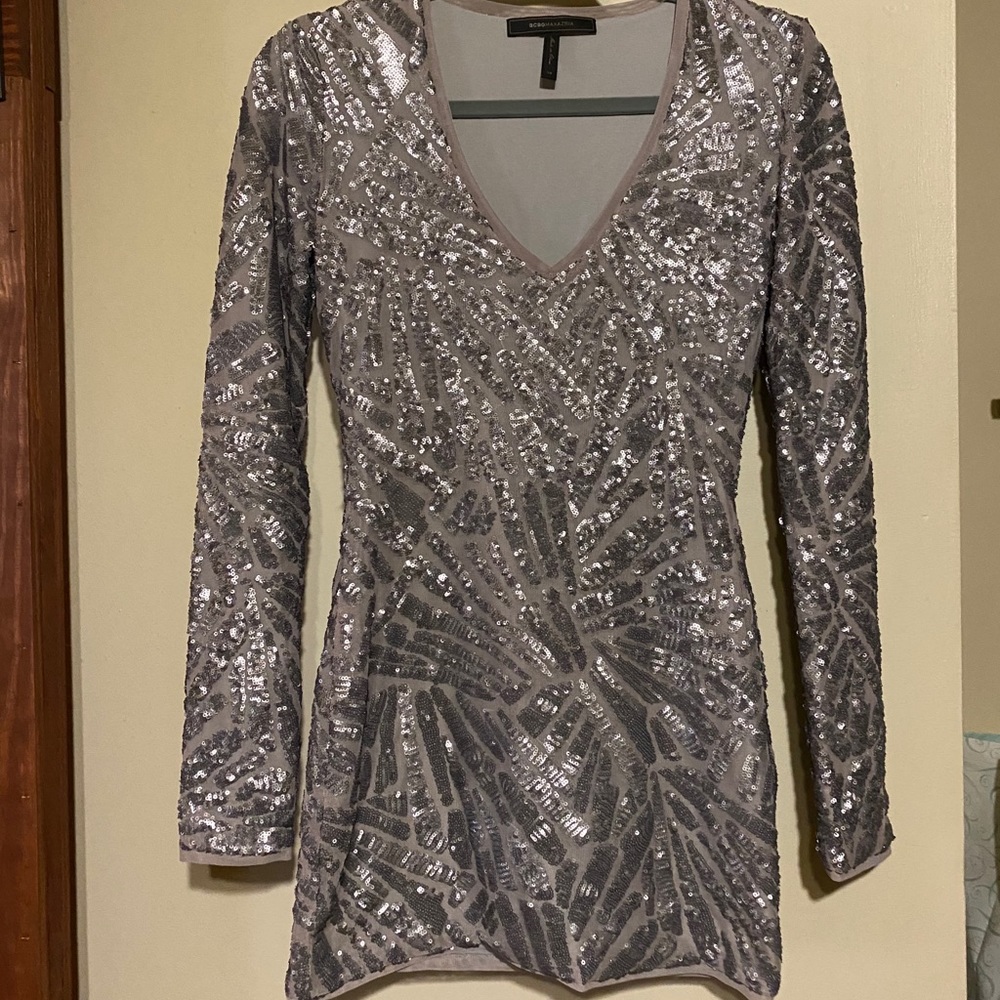 Bcbg maxazria long sleeve sequin dress